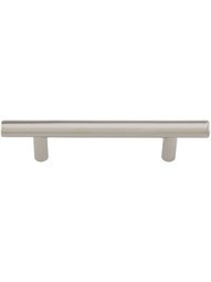 Mid-Century Brass Bar Pull - 3 1/2 inch Center to Center in Polished Nickel.